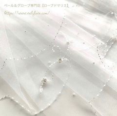 ローブドマリエ【 outlet 】小さな白い花と蔓のスカラップベール