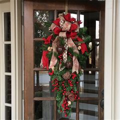 クリスマスリース 60cm 90cm クリスマス スワッグ 大きい オーナメント ナチュラル リース ドアチャーム 造花 アート ドア 玄関 庭園 店舗 部屋 壁飾り ガーランド 新年飾り 北欧風 お正月 お歳暮