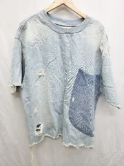 ◇ 半袖 ZARA MAN ザラ マン ダメージ加工 半袖 デニム トップ サイズEUR M USA M MEX 40 ブルー系 メンズ P  【1408200038400】