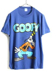 80s USA製 ■ ディズニー オフィシャル グーフィー プリント 半袖 Tシ