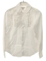 JUNYA WATANABE COMME des GARCONS ジュンヤワタナベ コムデギャルソン 2008AW ラウンドカラーフリル装飾コットンロングスリーブシャツ ホワイト SS JB-B035のサムネイル