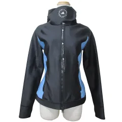 アディダス バイ ステラマッカートニー adidas by Stella McCartney ミッドレイヤージャケット GL7627 トレーニングウエア スポーツウェア ジップアップ ナイロン サムホール ロゴ プリント L ブラック ブルー X