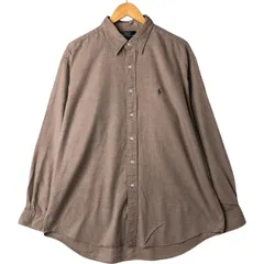 古着 ラルフローレン Ralph Lauren POLO by Ralph Lauren HARLOW ヘリンボーン 長袖 コットンシャツ メンズXL相当/eaa549329