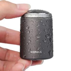 電動 ミニシェーバー　KONKA 超小型 回転式 3枚内刃 コードレス USB充電式 IPX6防水 乾湿両用 お風呂剃り 水洗い可 コンパクト