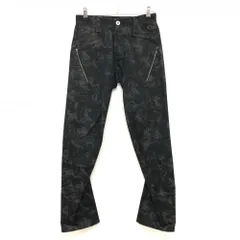 オークリー パンツ ダークグレー×黒 総柄 ロゴ刺しゅう 立体裁断 メンズ 30 ゴルフウェア Oakley