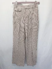 ◇ ◎ ●未使用● Θ ViS ビス チェック柄 スラックス パンツ サイズS ベージュ レディース E  【1506250005608】