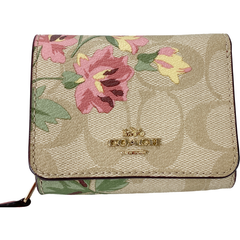 【未使用保管品】COACH コーチ 花柄 三つ折り財布 F75922