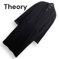 Theory（セオリー）ブラック ロングコート チェスターコート ノーカラーコート 品番：01-0303725-052-902 Sサイズ 黒