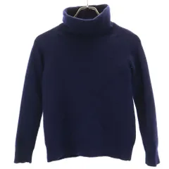 ヨウジヤマモトプリュスノアール 日本製 ウール 長袖 タートルネック ニット 2 ネイビー YOHJI YAMAMOTO+NOIR レディース