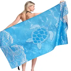 新品 【Blue Giraffe】ビーチタオル スーパーソフト スイムタオル マイクロファイバー バスタオル 180x90CM 旅行 超吸水 防砂 大判 薄型 大きい 軽量 コンパクト ヘアタオル 速乾 プール 海水浴 旅行用タオル 持ち運び ビーチブランケッ