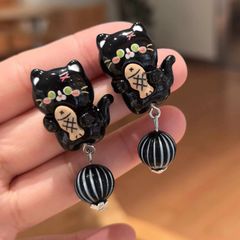 【ピアス/イヤリング】送料無料 黒猫 アクセサリー ねこ レディース  猫 好き 可愛い キャット ネコ ねこグッズ 千葉 猫雑貨 cats