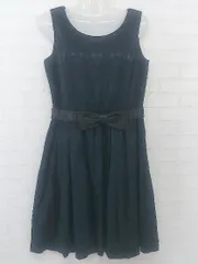 ◇ ◎ PEYTON PLACE ペイトンプレイス 総柄 ノースリーブ ミニ ドレス ワンピース サイズM ネイビー ブラック レディース P  【中古】 【1209010001598】