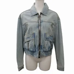 アルマーニエクスチェンジ A/X ARMANI EXCHANGE デニム ジャケット ショート丈 シルバー金具 ロゴプレート Y2K インディゴ ■GY14のサムネイル
