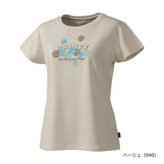 【新品】prince（プリンス）半袖 テニス ウェア レディース・ウィメンズ Ｔシャツ 吸水速乾・UPF50＋ ソフトメッシュドライ 素材　ベージュ　WS5074-040