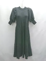 ◇ ⊇ ◎●未使用● ST.ROONEY リブニット パフスリーブ 長袖 ロング丈 ワンピース サイズS ブラック レディース E  【1502180039454】