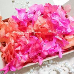 ゆめあじさい❁.。*.ピンクオレンジ　花材　プリザーブドフラワー