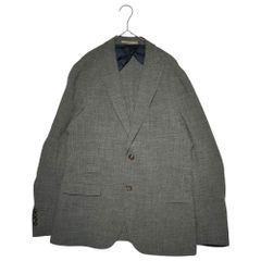 eleventy(イレブンティ) Wool Mix check 2B tailored jacket ウール混 チェック 2B テーラードジャケット 50(XL程度) グレー スーツ ドレス