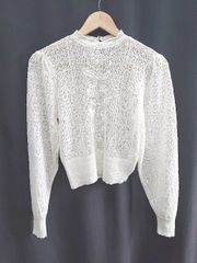◇ ⊂ ZARA ザラ カギ編み 長袖 ニット セーター サイズS ホワイト レディース E  【1503040005640】