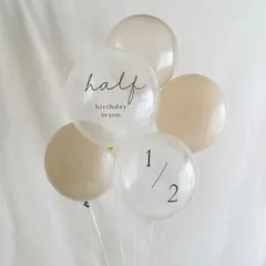 《バルーンリボンあり》ハーフバースデー 5点 セット 風船 飾り