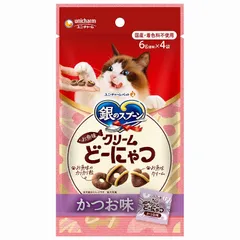 （まとめ買い）ユニ・チャーム 銀のスプーンおやつ お魚味クリームどーにゃつ かつお味 24g 猫用おやつ 【×20セット】
