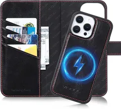 VISOUL iPhone16 ProMax 対応ケース 手帳型 本革 2in1分離式 スマホケース レザーケース 手帳型ケース アイフォン16 プロマックス ケース カード収納 携帯ケース 全面保護 マグネット マグネット内蔵 6.9イン