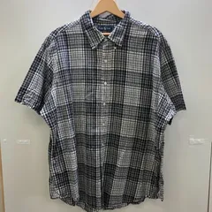 Ralph Lauren CUSTOM FIT 半袖 シャツ ボタンダウン チェック柄 オーバーサイズ ビッグシルエット INDIA製 XXLサイズ ブラック ホワイト