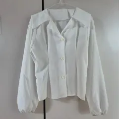 新品 セーラー カラー シャツ ブラウス 白