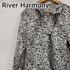 River Harmony リバーハーモニー トップス ブラウス 長袖  グレー 日本製 レディース Fサイズ【CT1298】