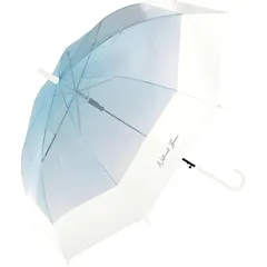 中谷 ビニール傘 グラデーション バイカラー ブルー ジャンプ式 長傘 傘 親骨 60cm グラスファイバー ワンタッチ おしゃれ 大きい 可愛い レディース 0のサムネイル