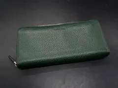 BARCOS バルコス レザー ラウンドファスナー 長財布 ウォレット 札入れ 小銭入れ グリーン系 DH3356