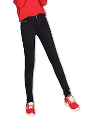 30_ブラック [SpringSwalloow] [スプリングスワロー] レディース 裏起毛 暖か ストレッチ スキニー スリム フィット デニム ジーンズ 伸縮 パンツ 女性 通勤 防寒ズボン (ブラック 30)