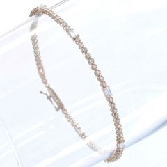 ブレスレット メンズ K18PG 18金 ダイヤモンド 1カラット バゲットカット ラウンドブリリアントカット ピンクゴールド レディース 男女兼用 ユニセックス 日本製 刻印入り 鑑別書付き シンプル プレゼント ギフト