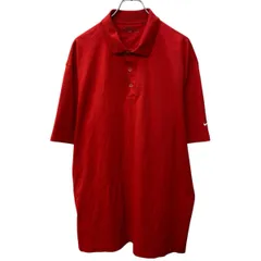 NIKE GOLF 半袖 無地ポロシャツ XL レッド ナイキゴルフ スポーツウェア ビッグサイズ 古着卸 アメリカ仕入 a704-5496