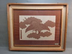 伊勢型紙　「雲鶴の図」　重要無形文化財　額装品