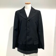 GJ11054S コムデギャルソン COMME des GARCONS ウールトロ 裾生地切り替え テーラードジャケット 黒 Sサイズ 1992年