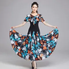 新品 未使用  新作 花柄練習着ワンピース！練習時の気分UPにぴったり！ 社交ダンスドレス ラテンダンス衣装 レッスンウェア ステージ衣装