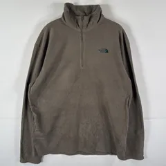 古着 ザ・ノースフェイス THE NORTH FACE フリーストレーナー ハーフジップ ワンポイントロゴ刺繍 アウトドア L グレーブラウン メンズ