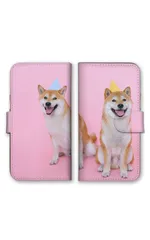 OPPO Reno 13A ケース 手帳型 オッポリノ 13A スマホケース 携帯ケース 柴犬 シバイヌ しばいぬ 犬 子犬 花 黒柴 クロシバ くろしば 写真 かわいい 可愛い 草原 小さい カラー01