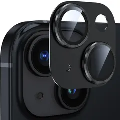 【特価商品】カメラフィルム iPhone13/iPhone13 mini用 カメラ保護 アルミ合金製 強化ガラス アイフォン13/13miniカメラカバー キズ防止 耐衝撃 露出オーバー防止 超高透過率 あいふぉん13/あいふぉん13ミニ レンズカバー ブラッ
