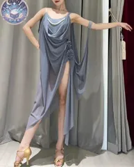 新品 未使用 新作 ラテンワンピースドレス　社交ダンス衣装 透けます　オーダーメイド