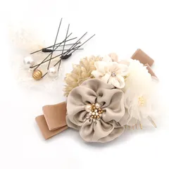 髪飾り ６点セット 京都 西陣 和小物 京あそび MIYAKO ASOBI 白 成人式 花 和風 浴衣 着物 振袖 袴 七五三 子供 結婚式お呼ばれ 卒業式 入学式 コーム ヘアアクセサリー 日本製 送料無料 W 93 CM-4-810 w732　Si