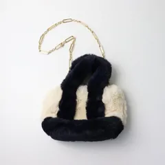 美品 2023AW アパルトモン L'Appartement GOOD GRIEF! グッドグリーフ FAUX FUR TOTE BAG SMALL/ネイビー【2400014484908】