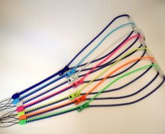 YKK ファスナーネックストラップ 45cm ネイビーMIX 大人用  ジッパーストラップ 安全パーツ付