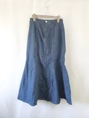 ◇ Θ MIIA ミーア デニム ロング マーメイド スカート サイズF ネイビー系 レディース E  【1508060001948】