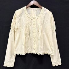 美品】ピンクハウス 生成 ピコフリル ピンタック 綿ローンブラウス
