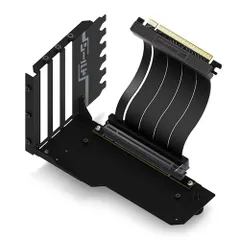 ブラック EZDIY-FAB シールド シリーズ 新しい 垂直 PCIe4.0 GPUブラケット 垂直グラフィックカードホルダー PCIe 4.0 X16 Gen4 フルオープン PCIe スロットにのみ互換性あり ライザーケーブル付き 90度直角11.5cm