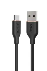 【特価商品】Anker USB-C ＆ USB-A ケーブル (Flow) 絡まないケーブル 15W 結束バンド付き USB-C機器対応 シリコン素材採用 Galaxy iPhone 15 各種対応 0.9m ミッドナイトブラック