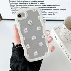 新品 ZTOFERA iPhone 7/8/SE 2020 ケース用、クリアデイジー TPU 電話カバー、ウェーブフレーム透明電話カバー、かわいい波状 iPhone 7/8/SE 2020 ケース用