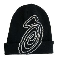 ステューシー STUSSY swirl s CUFF BEANIE ビーニー ニットキャップ ロゴ  帽子 メンズ帽子 ニット帽 ブラック 101hat-118