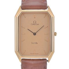 オメガ OMEGA 1377 デビル GP/レザー クォーツ メンズ 良品 R#141646